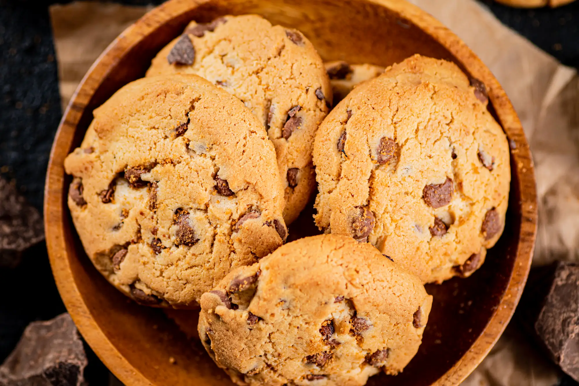 Homemade Cookies With Chocolate Against A Dark Ba 2022 01 12 00 57 40 Utc
